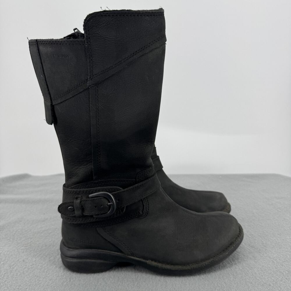 Merrell Captiva Buckle Down Waterproof Boots Womens 5.5 Black J69130 Riding